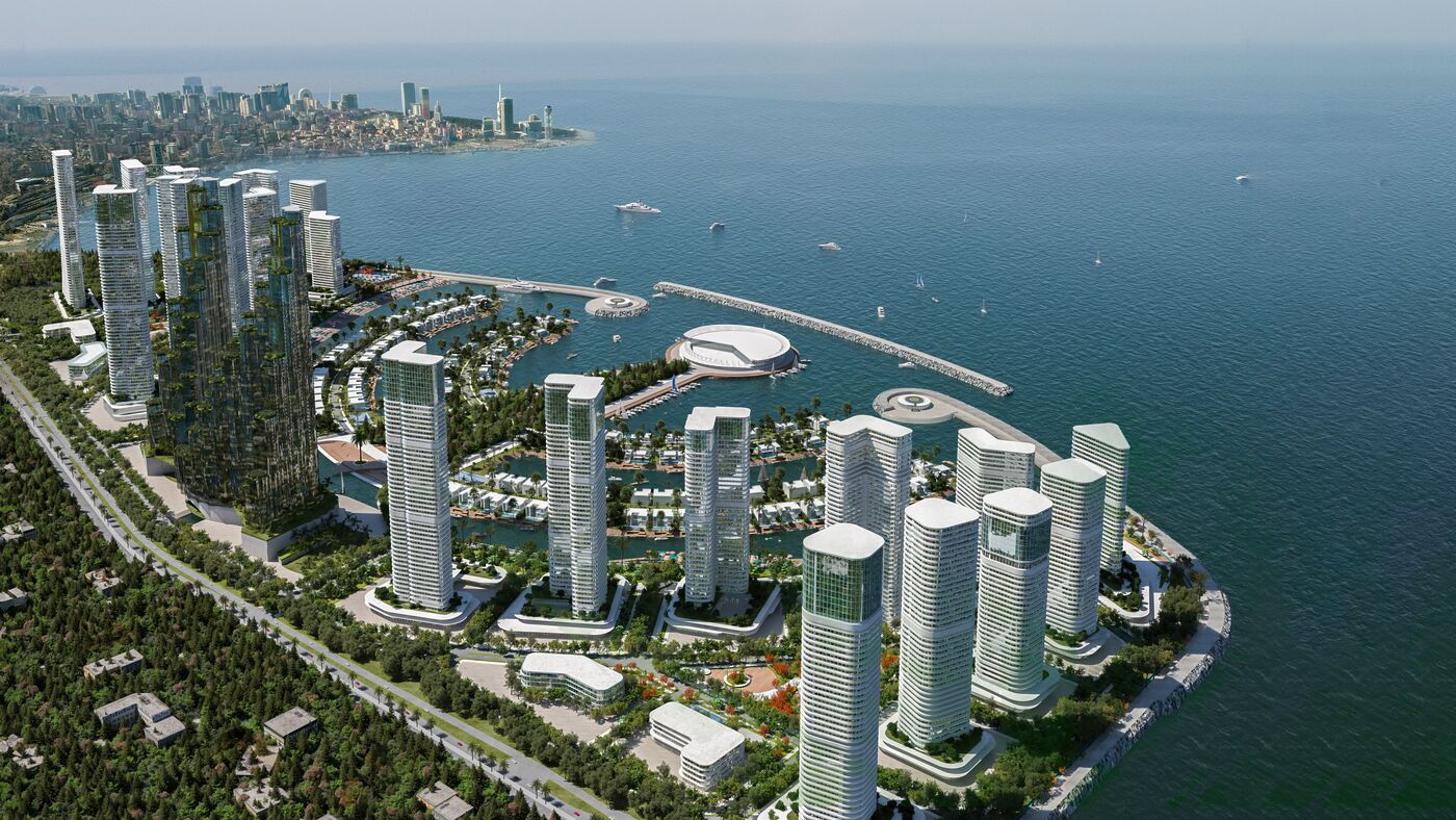 Ambassadori Island Batumi from the air