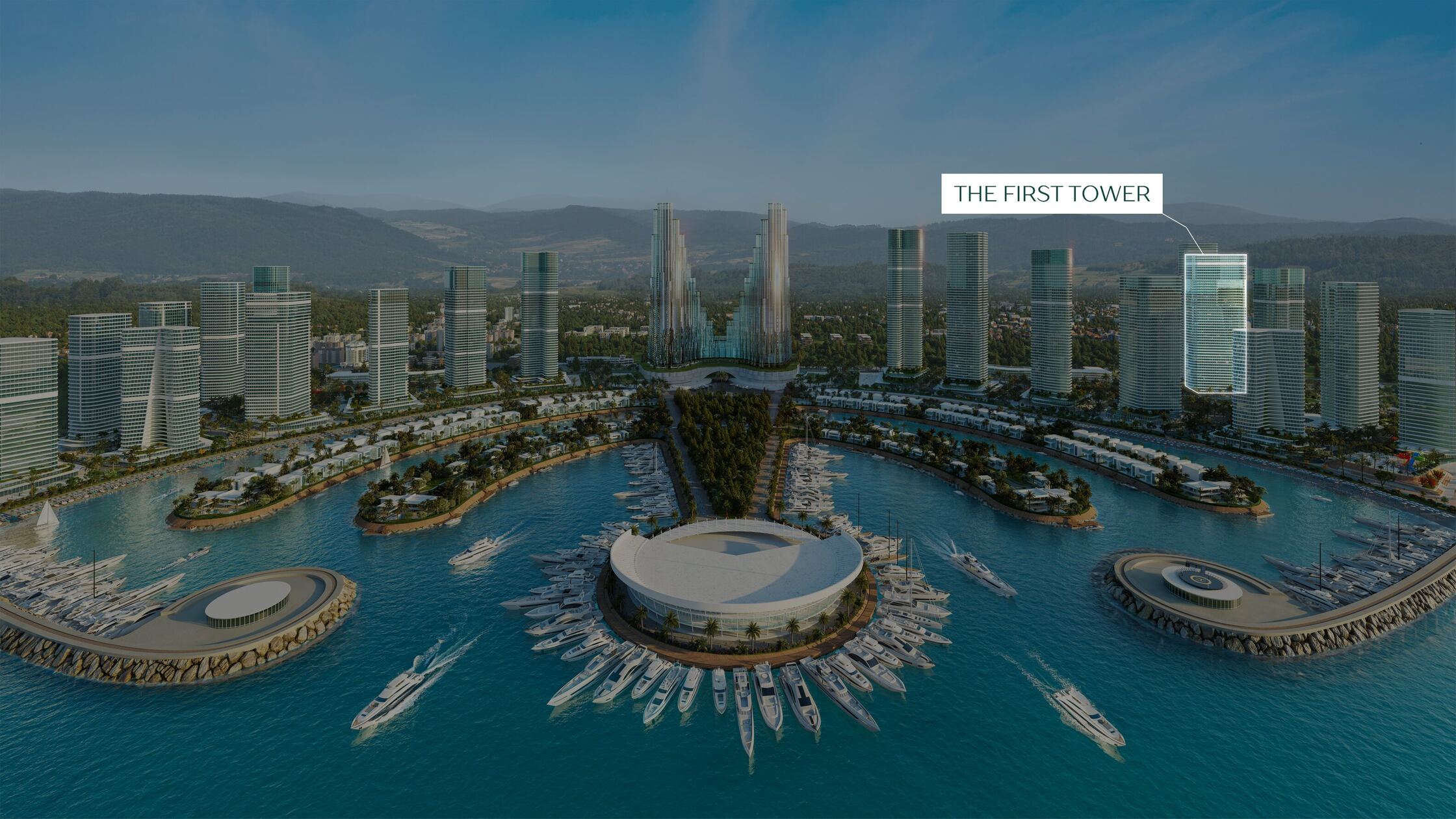 Masterplan of Ambassadori Island with The First Tower marked