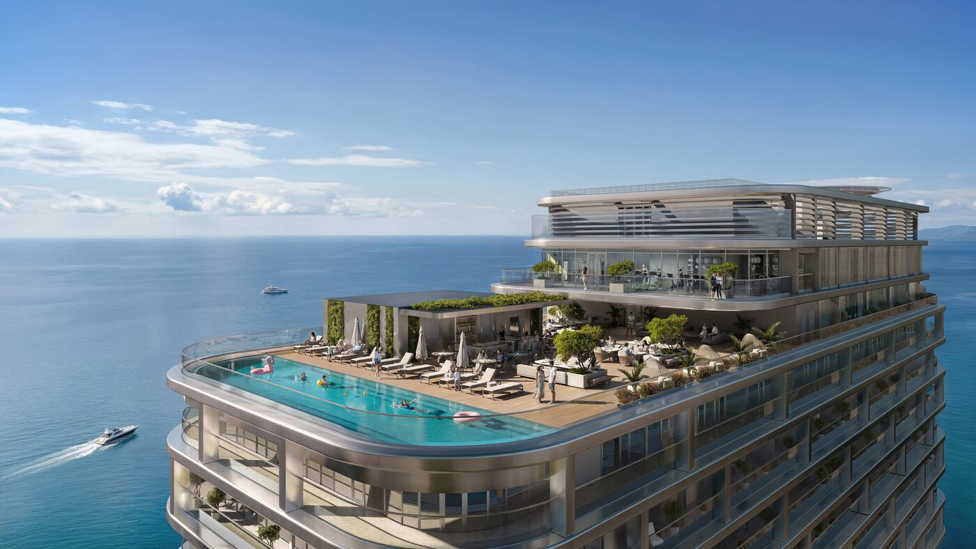 Rooftop pool of the tower